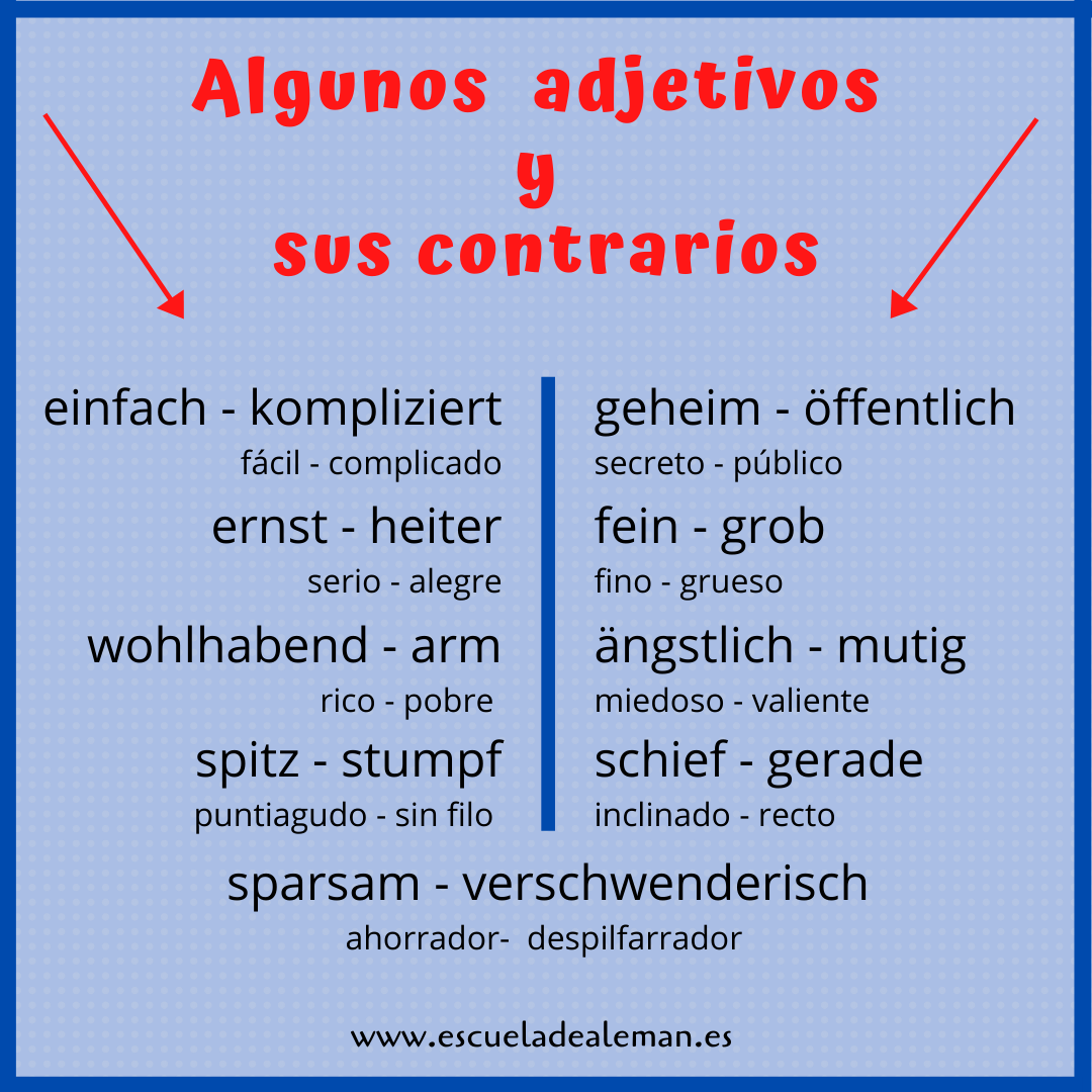 Aprender vocabulario de adjetivos en alemán